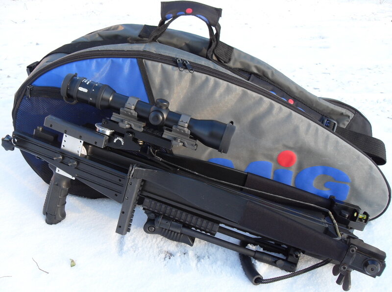 crossbow with scope on snow