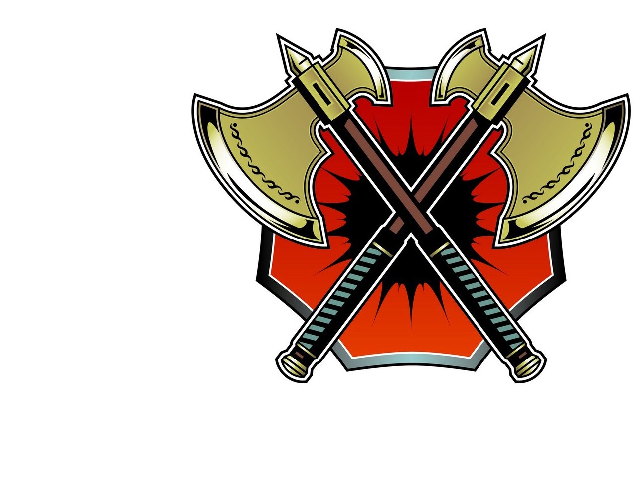 Crossed axes emblem