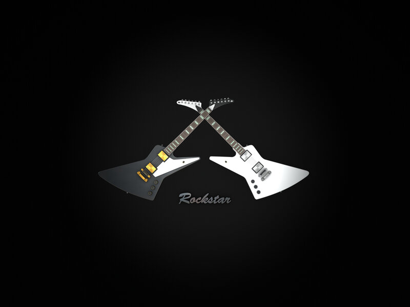 Crossed electric guitars logo