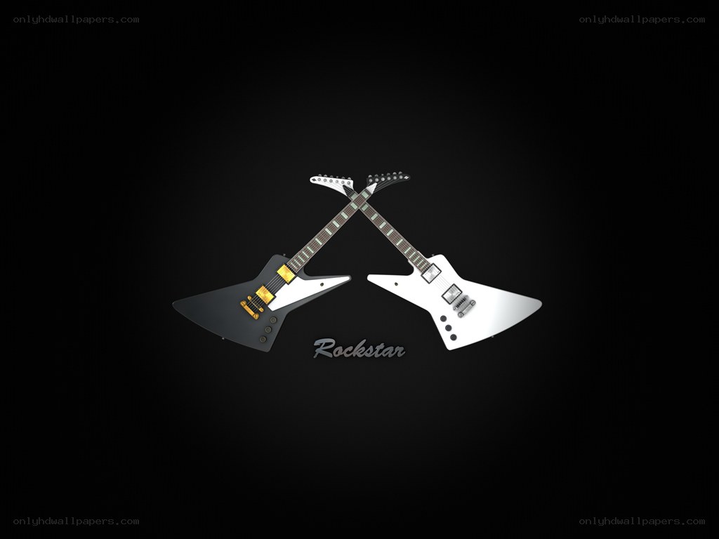 Crossed electric guitars logo