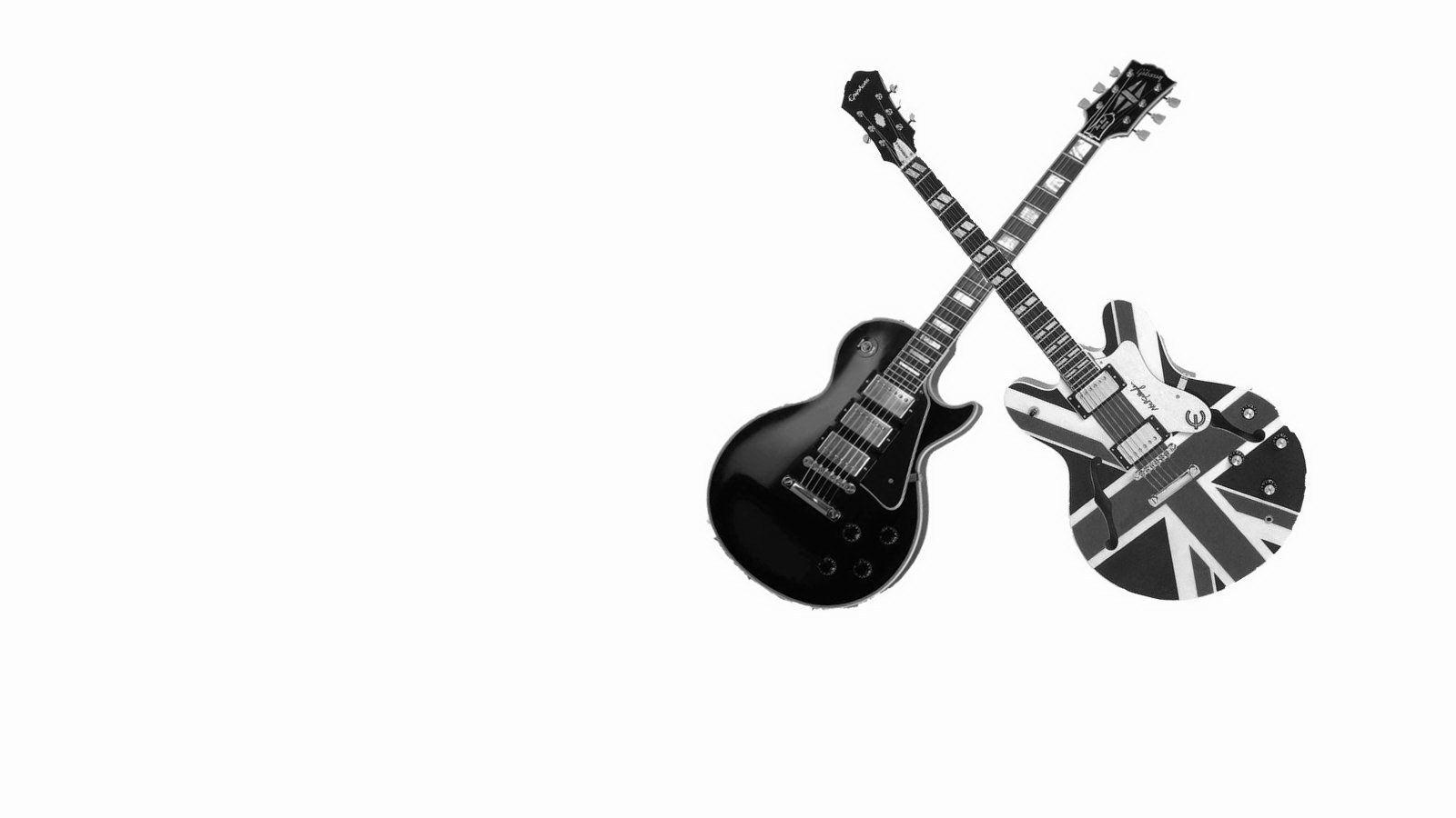 crossed electric guitars