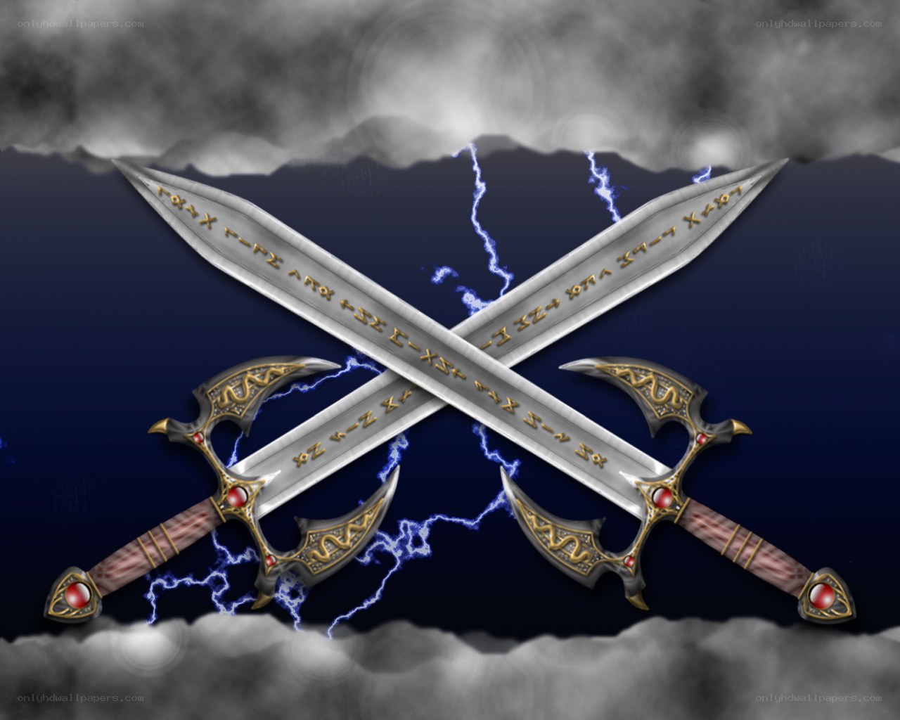 crossed fantasy swords