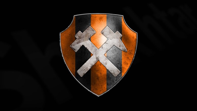 crossed hammers shield logo