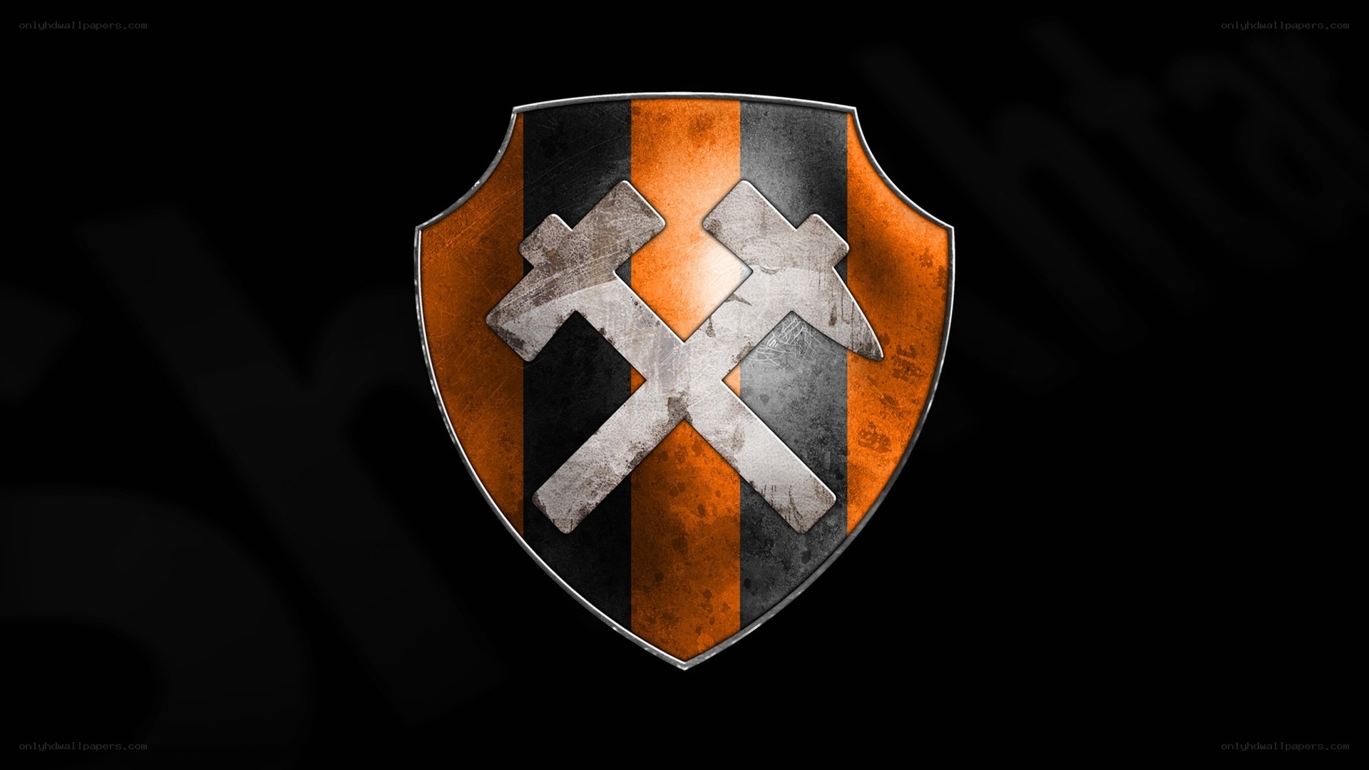 crossed hammers shield logo