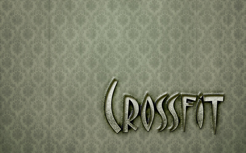 CrossFit logo on patterned background