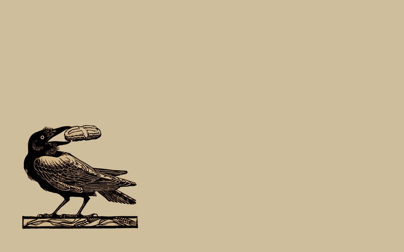 Crow Holding Bread — Beige