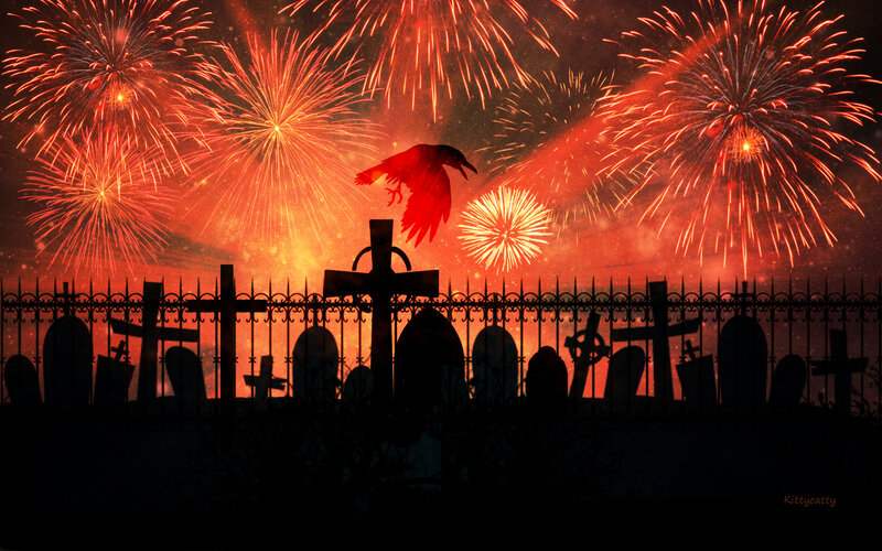 Crow over Graveyard