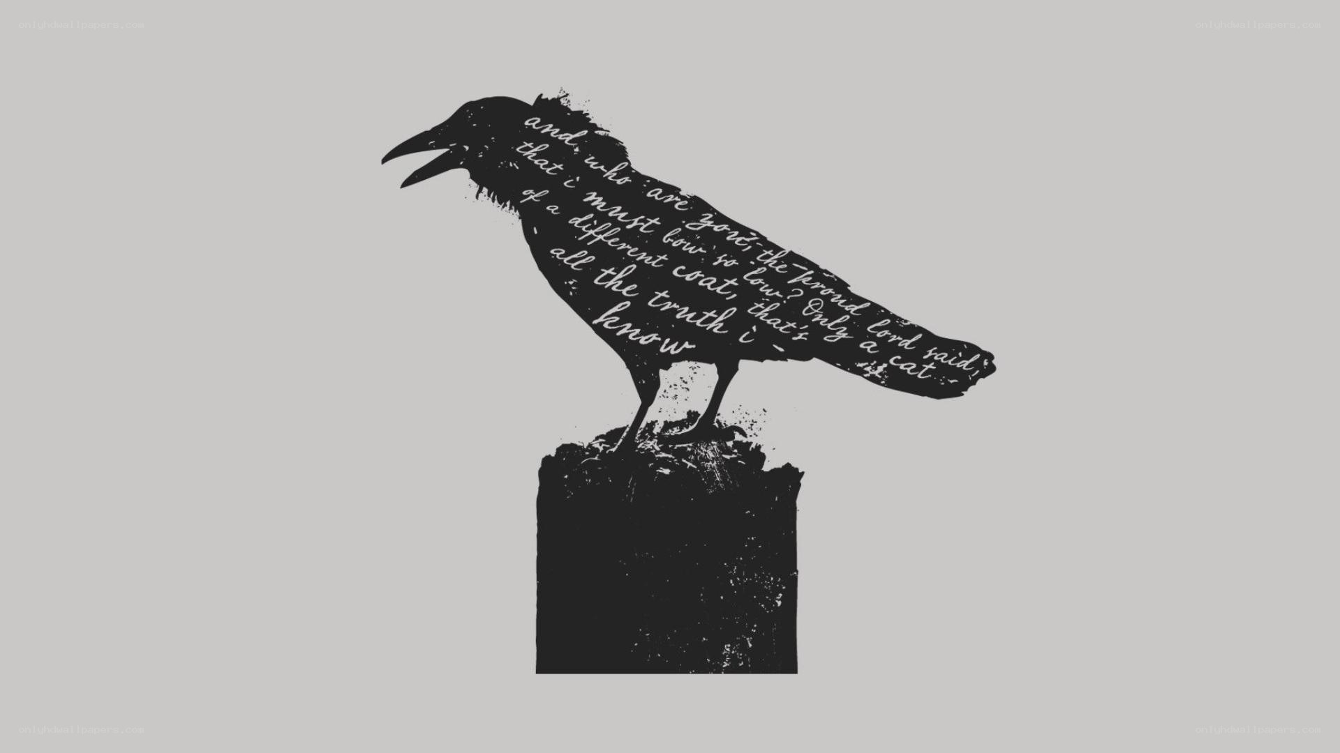crow silhouette with text