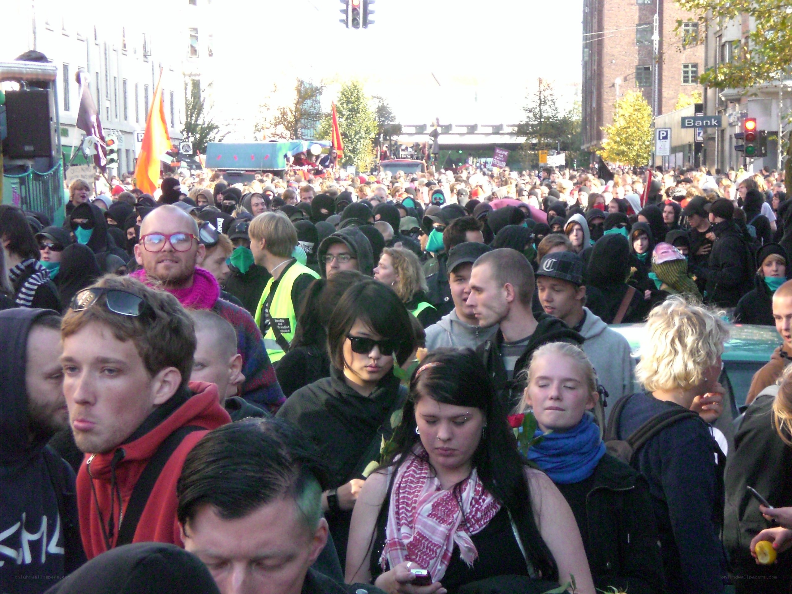 crowd at a protest march