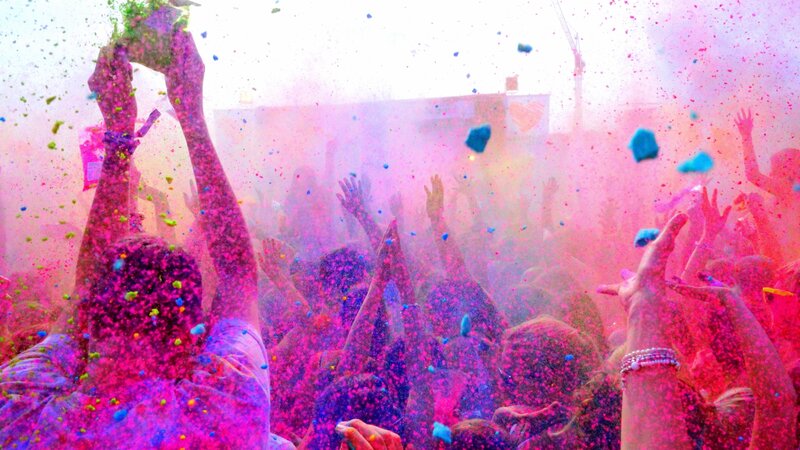 Crowd at Color Festival — Pink