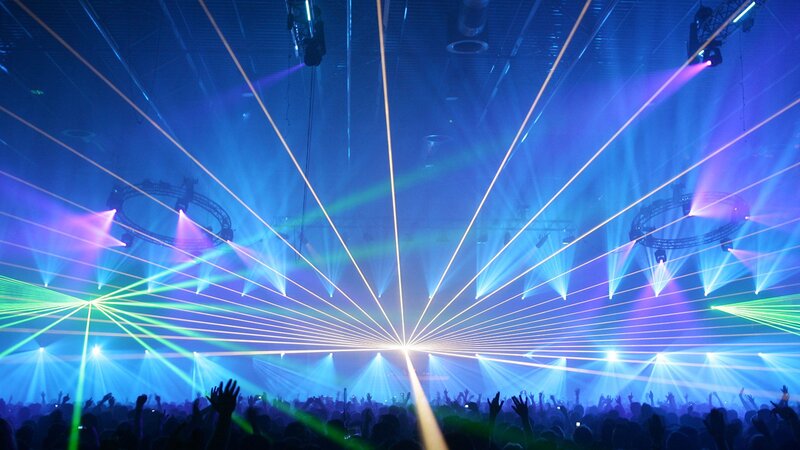Crowd at Concert — Blue, Energetic