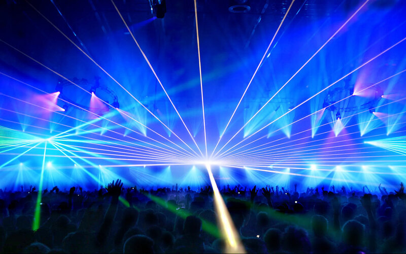 Crowd at Concert — Blue