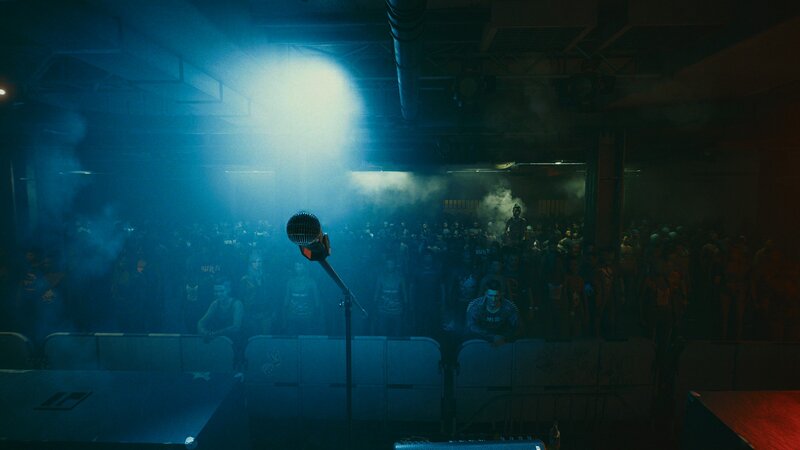 Crowd at Concert Venue — Blue