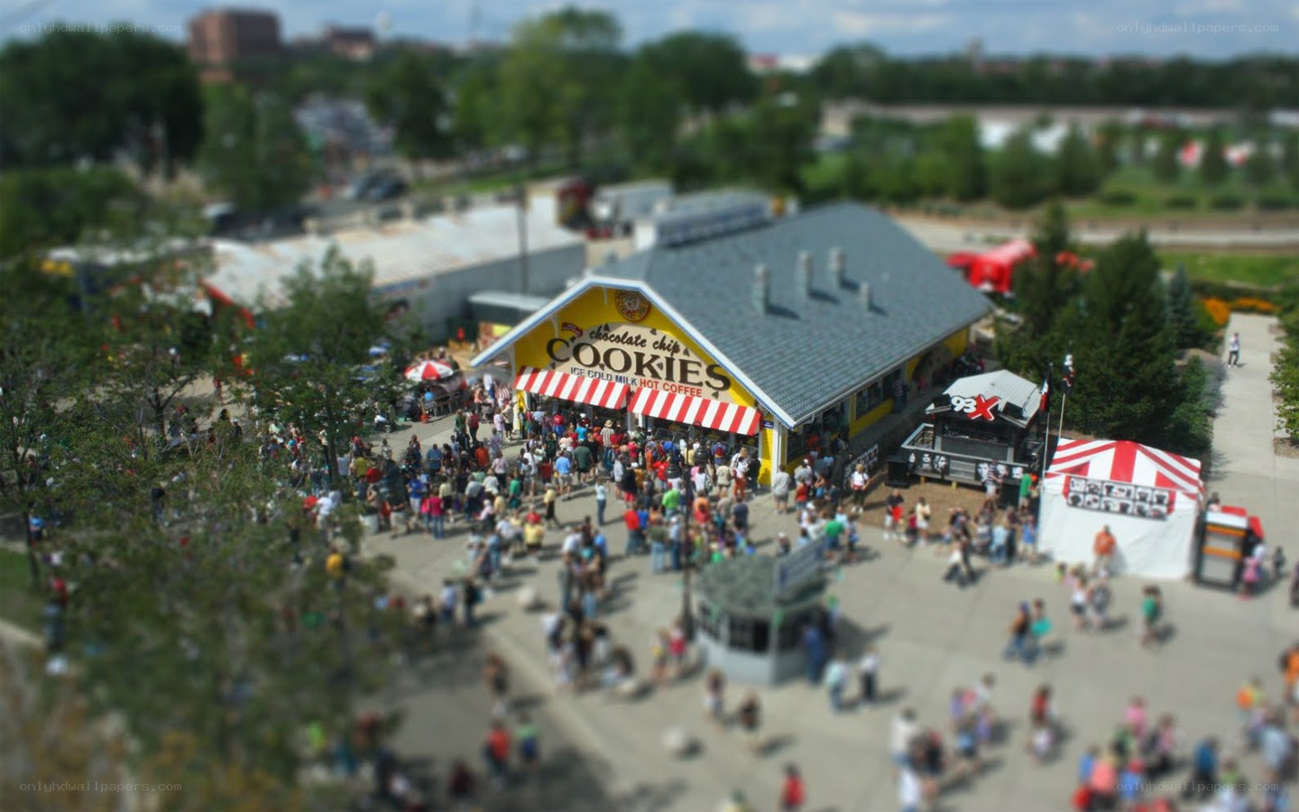 crowd at cookie stand