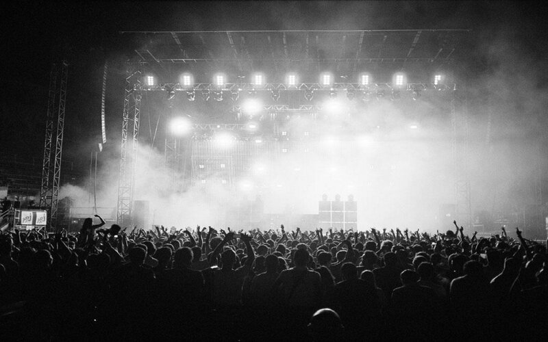Crowd at Music Concert — Black, Energetic, Night, Photograph