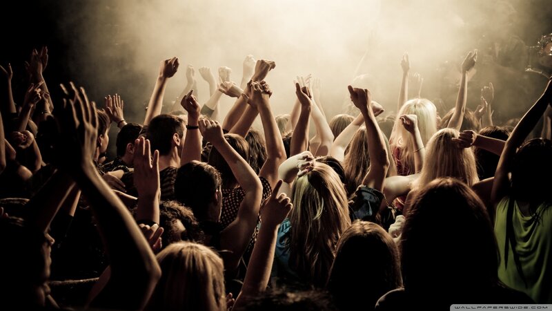 Crowd at Music Concert — Black