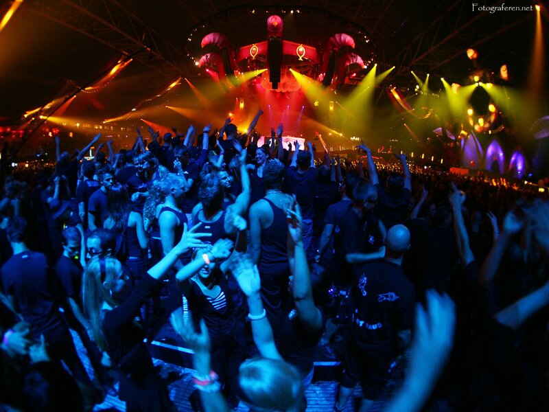 Crowd at Music Festival — Black