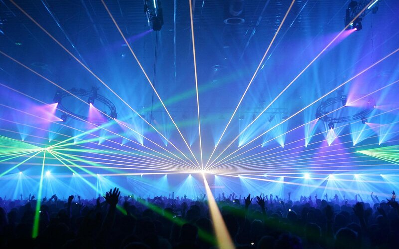 Crowd at Music Festival — Blue, Energetic