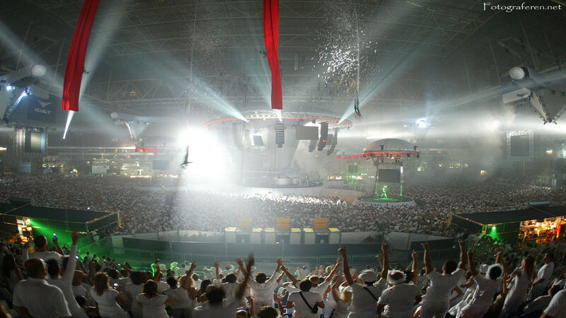 Crowd at Music Festival — White, Energetic, Night