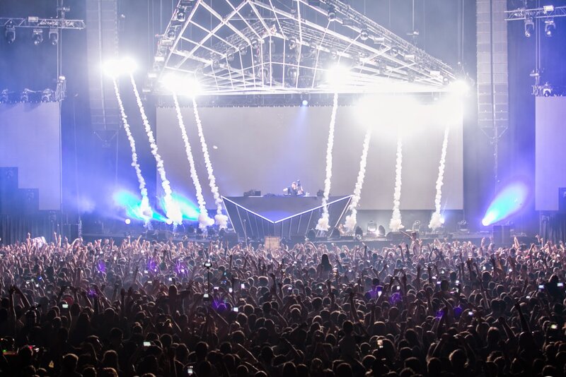 Crowd at Music Festival — White