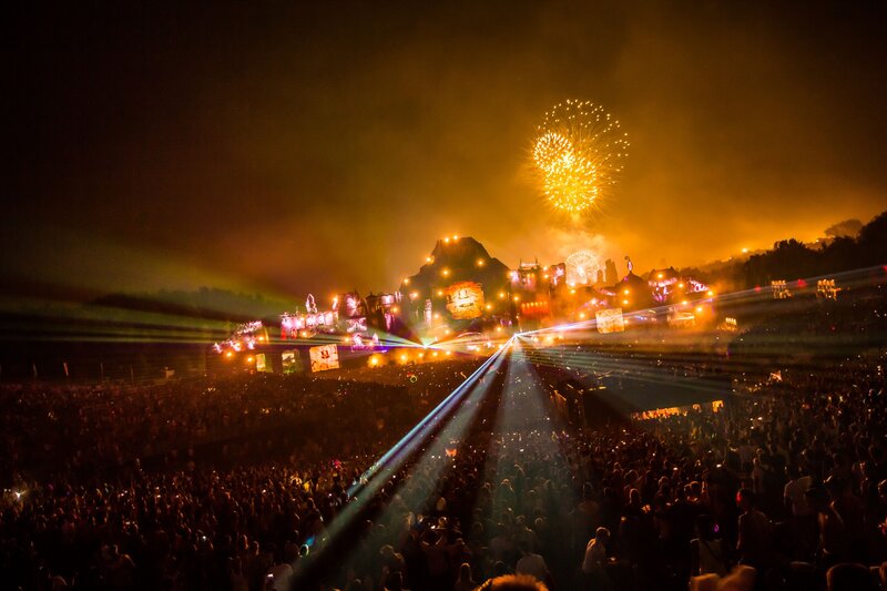 Crowd at Music Festival — Yellow
