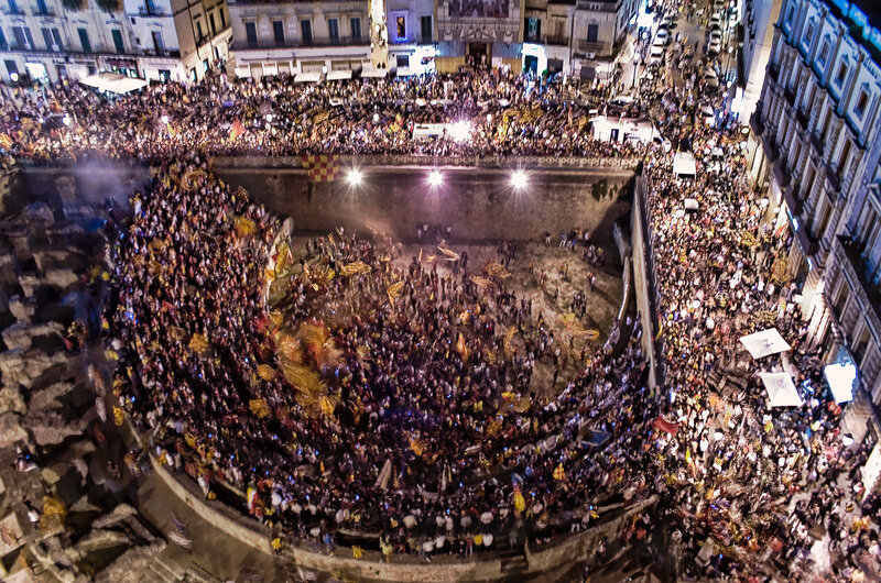 Crowd at night festival