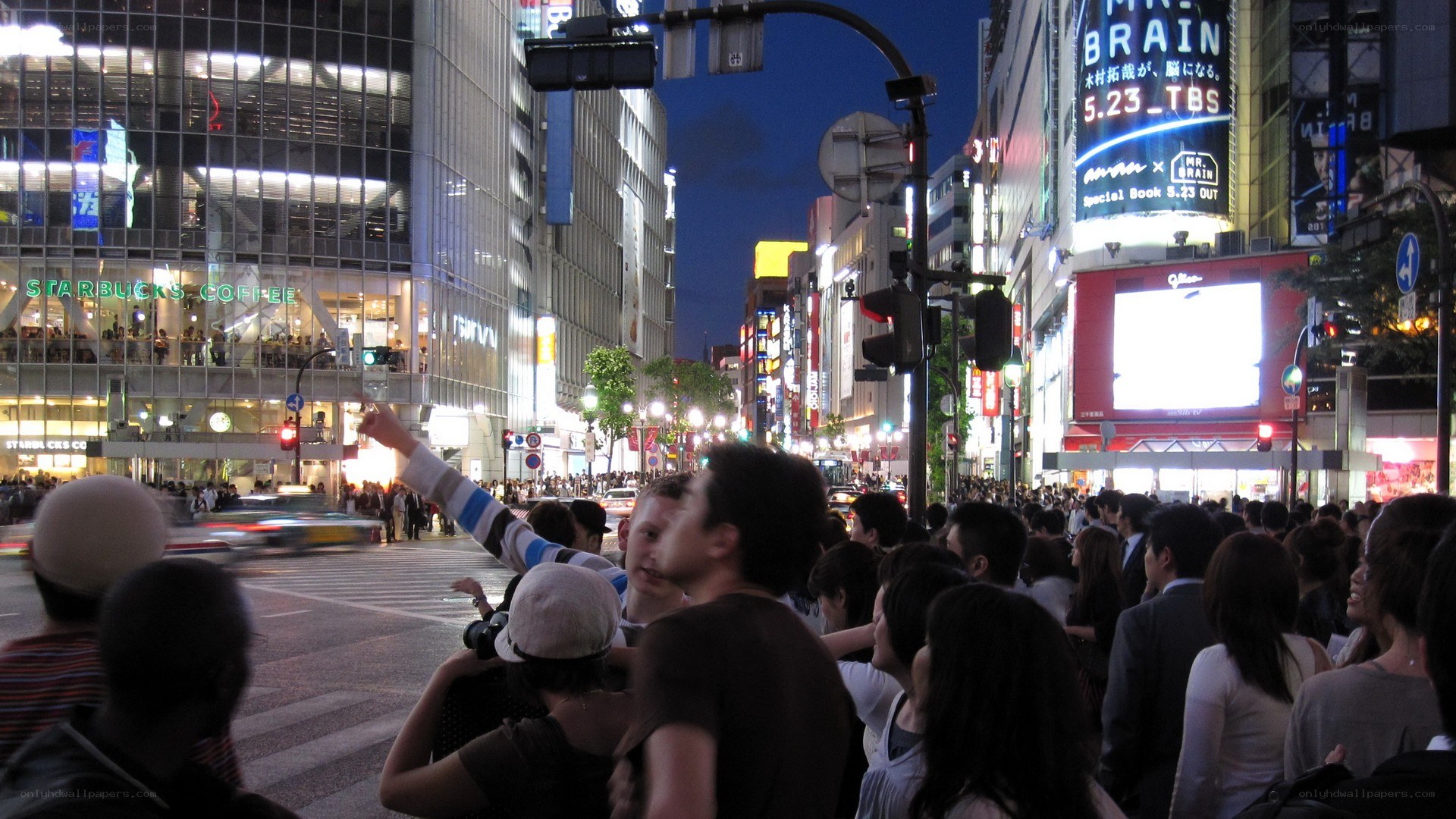 Crowd at night in Tokyo