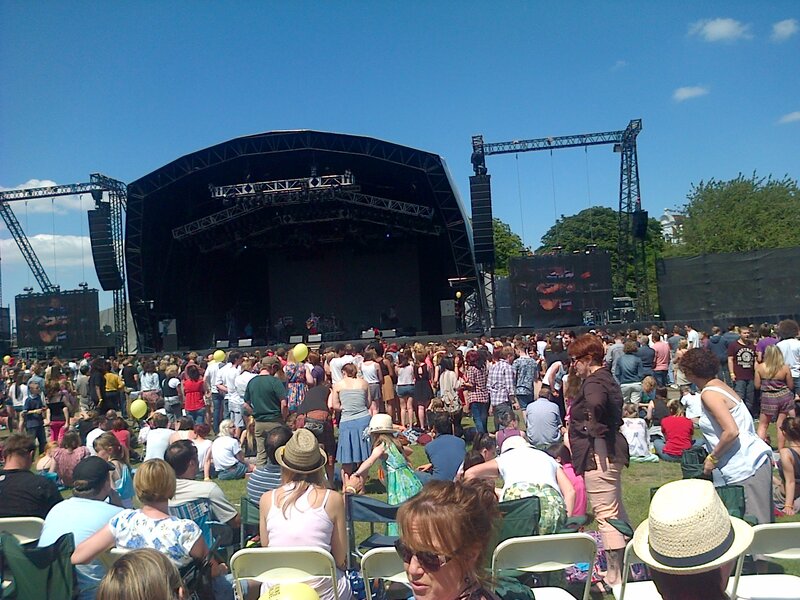 Crowd at Outdoor Concert — Blue