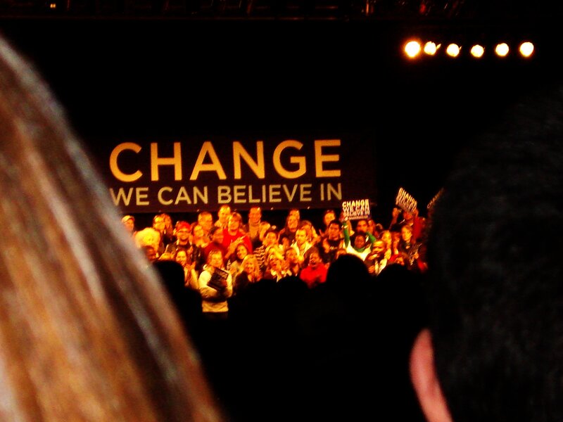 Crowd at political rally