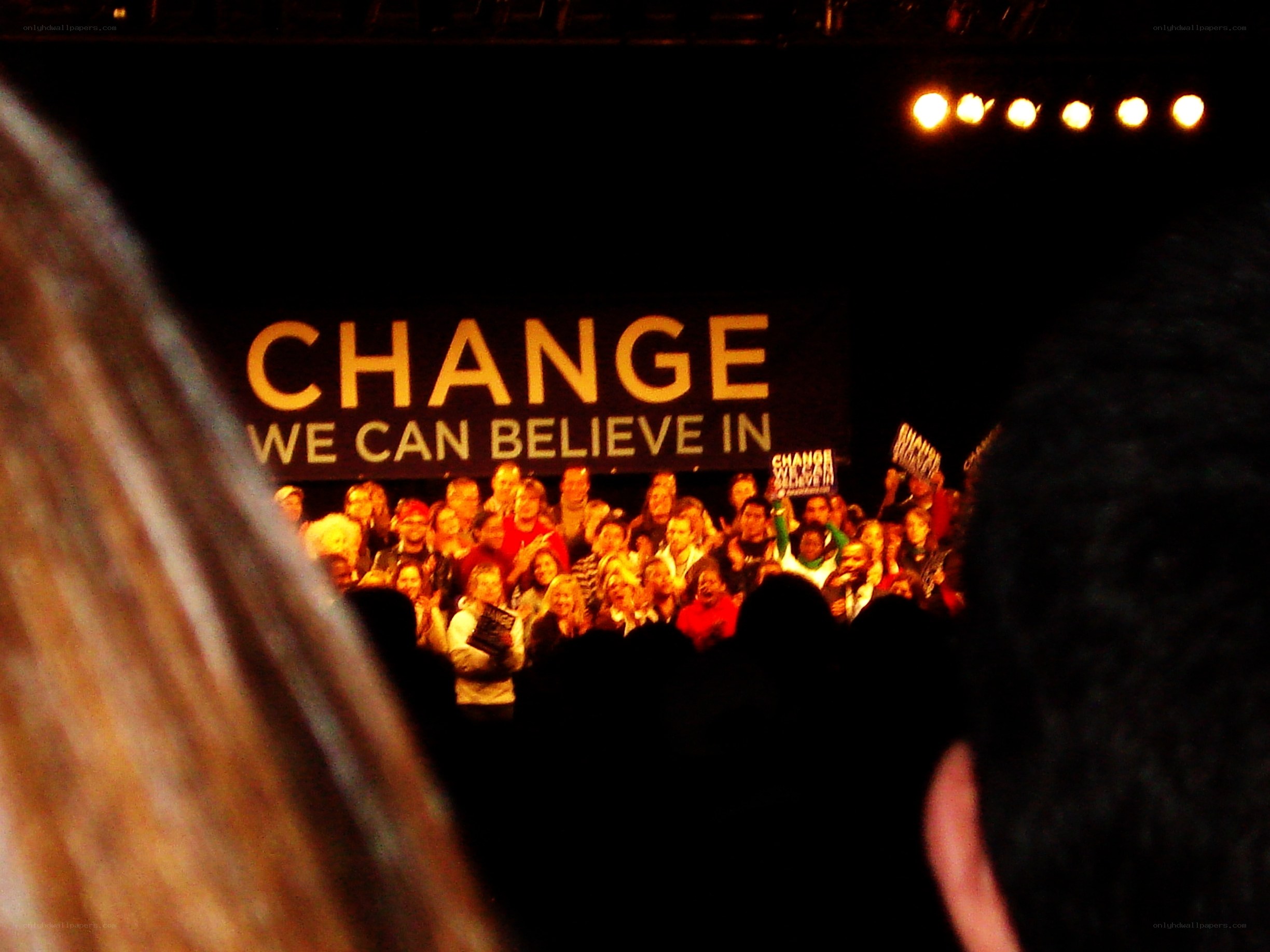 Crowd at political rally