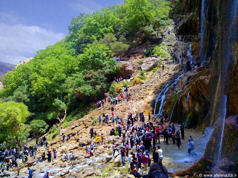 Crowd at Waterfall