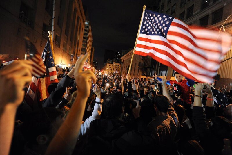 Crowd Celebrating at Night