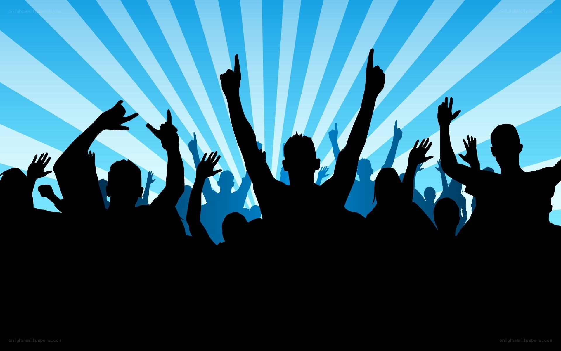 Crowd cheering at concert