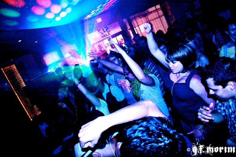 crowd dancing at a club