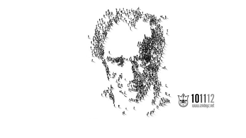 Crowd Forming a Face — Black