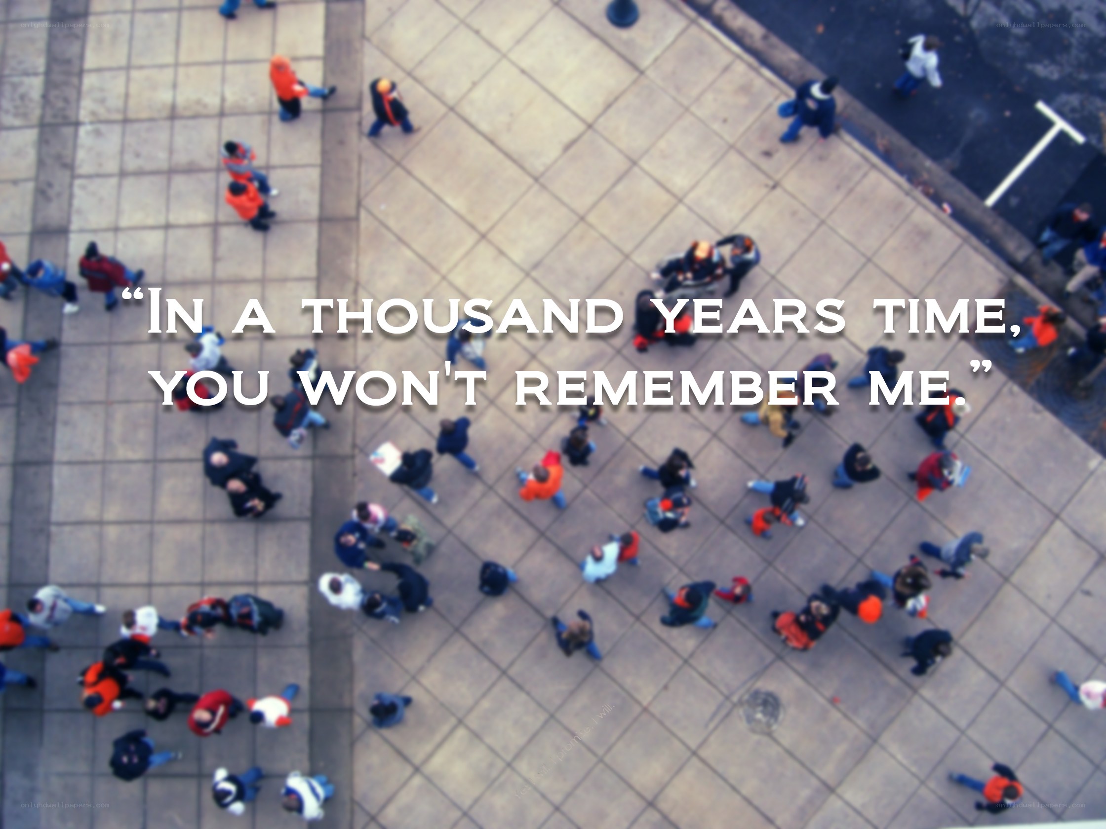 crowd from above with quote