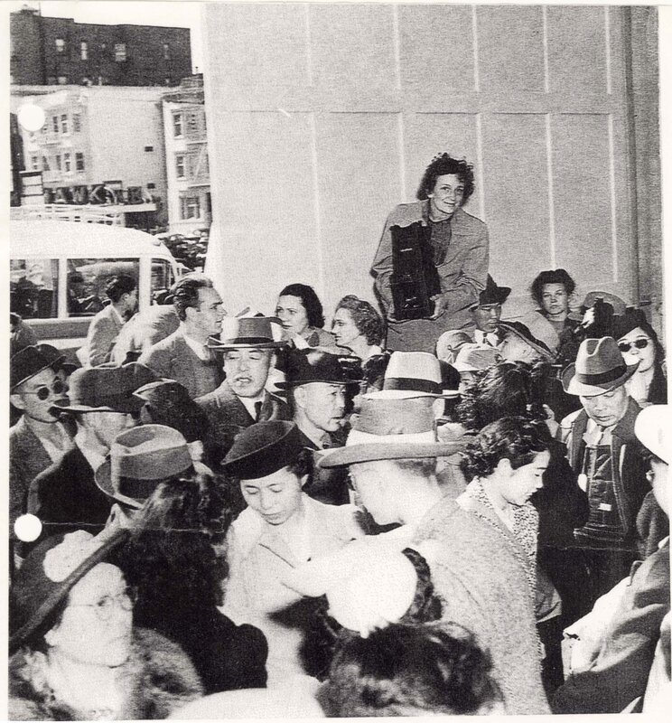 Crowd gathered on street