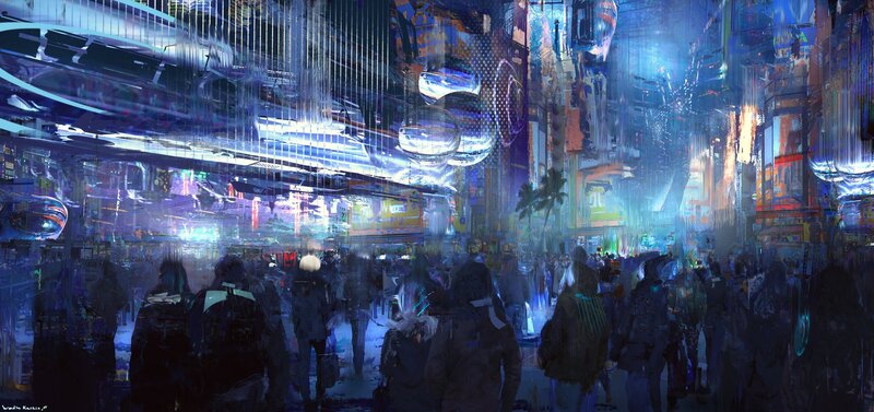 Crowd in Neon City