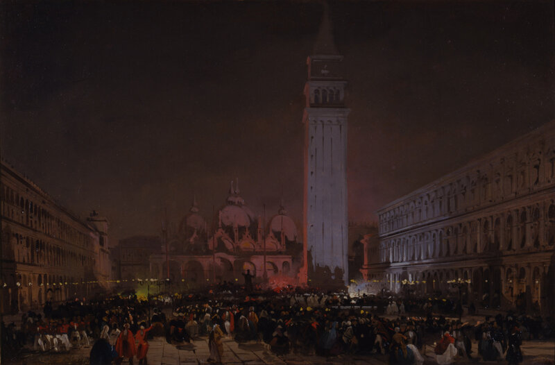 Crowd in Venetian Square
