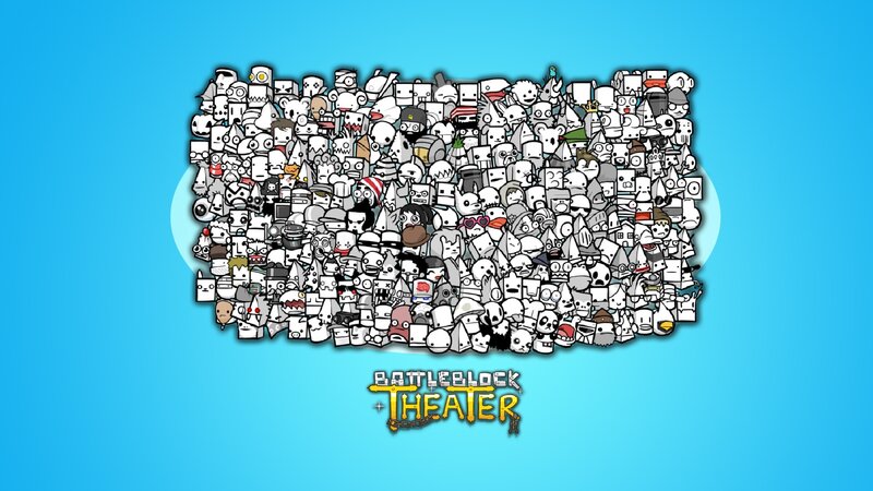 Crowd of Cartoon Characters — Blue