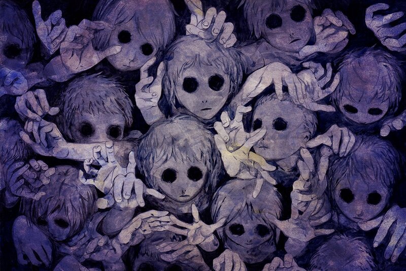 Crowd of Ghostly Children
