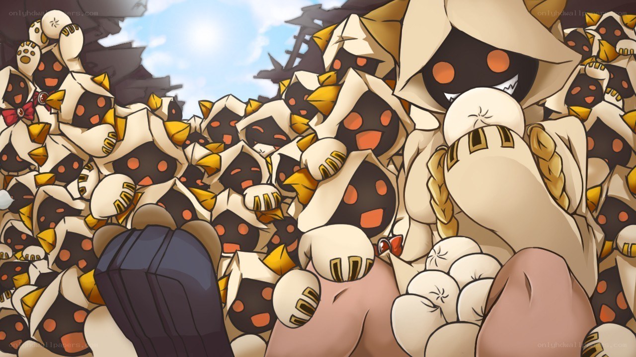 crowd of hooded creatures