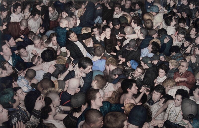crowd of young men at concert