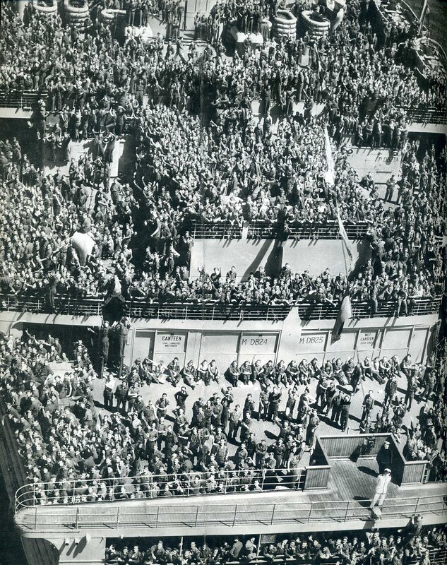 Crowd on a ship deck