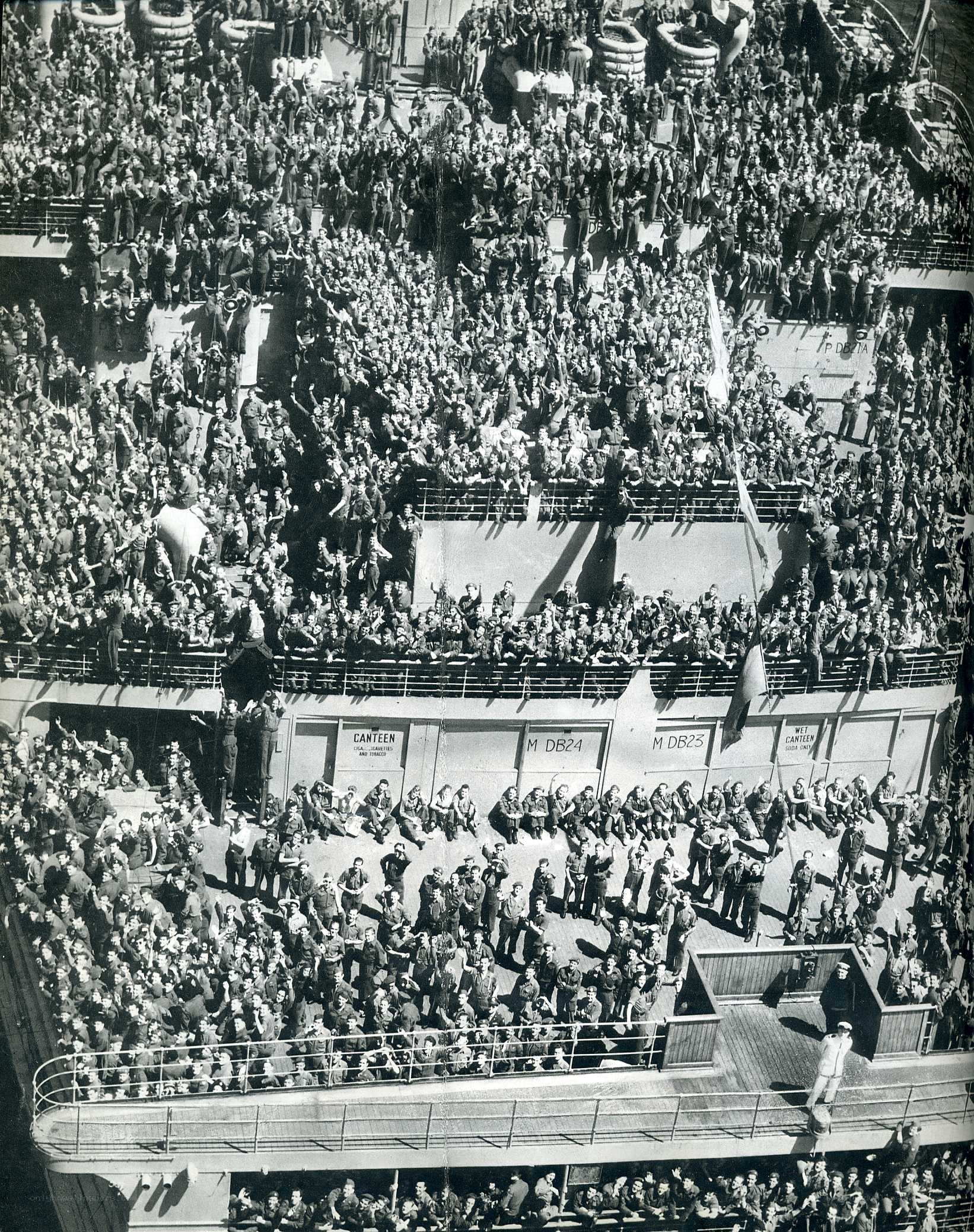 Crowd on a ship deck