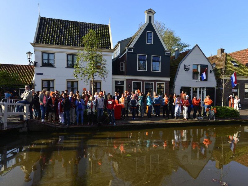 Crowd on Canal Bank