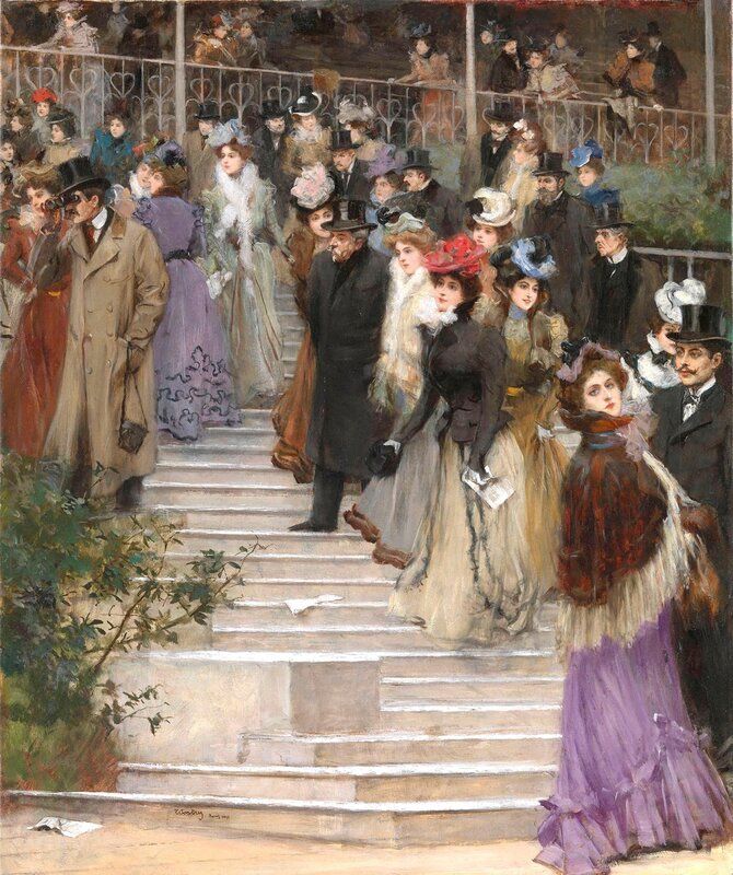 Crowd on Stone Steps