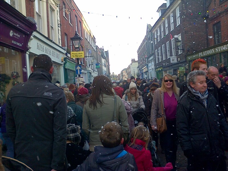 Crowd Walking in Snow