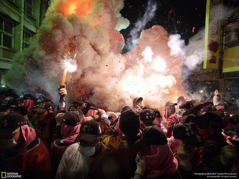 Crowd with Fireworks