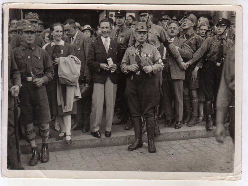 Crowd with military personnel